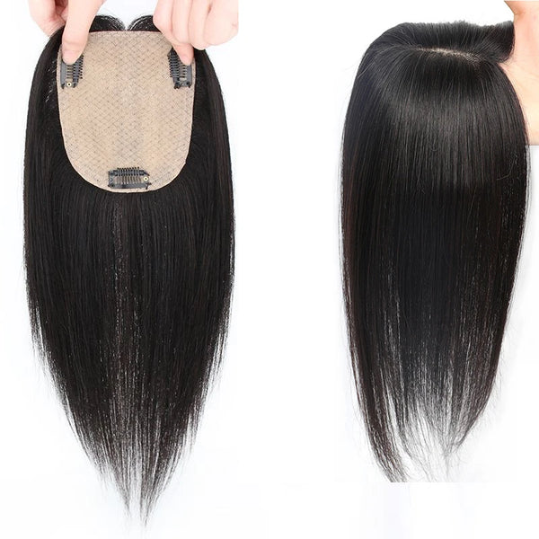 Soft Real Human Hairpiece Blonde Color Women Hair Toppers