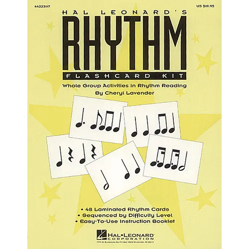 Hal Leonard's Rhythm Flashcard Kit - 48 Pack - Laminated Music Flash Cards for Piano - Educational Flash Cards for Kids of 5-8 Grades - Music Theory F - Paperback