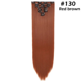 Buy red-brown Long Straight Clip in on Hair Extensions