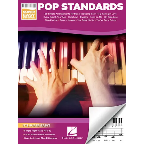 Pop Standards - Super Easy Songbook Beginner Piano Sheet Music 60 Classic Songs with Simple Right-Hand Melodies and Chords Easy Piano Arrangements for - Paperback