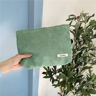 Buy green Corduroy Travel Cosmetic