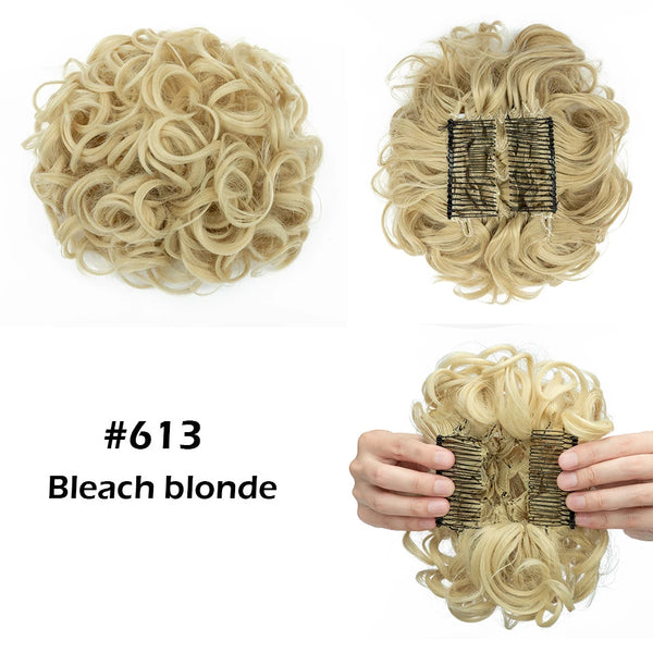 LARGE Comb Clip in Curly Hair Extension