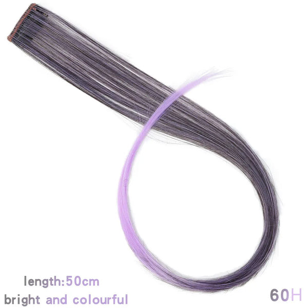 22 Inch Synthetic Colored Highlight Hair Extensions