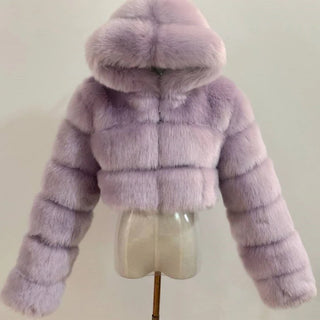 Buy light-purple Furry Cropped Faux Fur