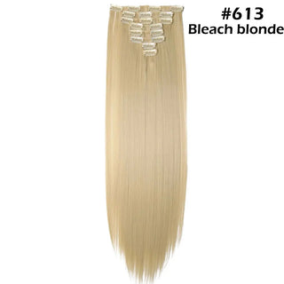 Buy bleach-blonde Long Straight Clip in on Hair Extensions