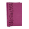 NKJV Personal Size Large Print Bible with 43,000 Cross References, Pink Leathersoft, Red Letter, Comfort Print (Thumb Indexed) - Imitation Leather