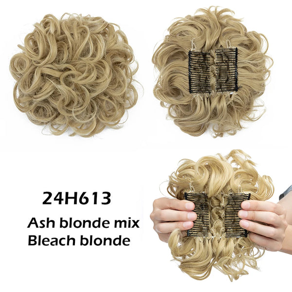 LARGE Comb Clip in Curly Hair Extension