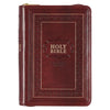 KJV Bible Compact Large Print (Faux Leather, Burgundy W/Zipper) - Leather