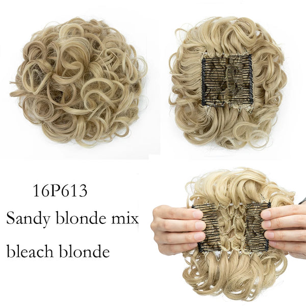 LARGE Comb Clip in Curly Hair Extension