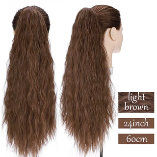 Buy light-brown2 Synthetic Long Wavy Fake Ponytail Extension