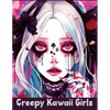 Creepy Kawaii Girls: A Coloring Book of Cute and Spooky Characters for Stress Relief and Relaxation - Paperback