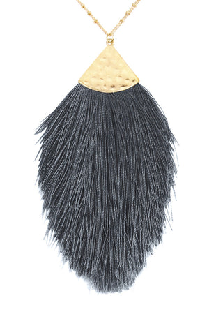 Buy dark-gray Tassel Pendant Necklace