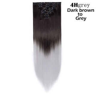 Buy 4hgrey Long Straight Clip in on Hair Extensions