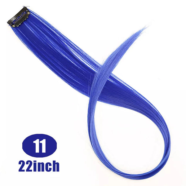 22 Inch Synthetic Colored Highlight Hair Extensions