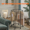 360 Rotating Freestanding Clothing Rack, Hexagonal Carbon Steel Organizer with Wheels