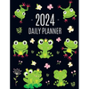 Frog Planner 2024: Funny Amphibian Monthly Agenda January-December Organizer (12 Months) Cute Green Water Animal Scheduler - Paperback