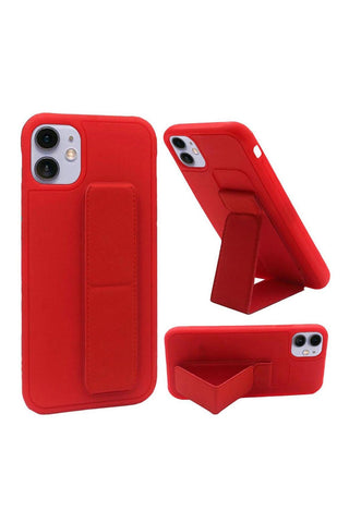 Buy red For iPHONE 12 MINI 5.4 FOLDABLE MAGNETIC KICKSTAND VEGAN CASE COVER