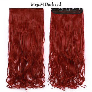 Buy dark-red Synthetic Long Wavy Clip in