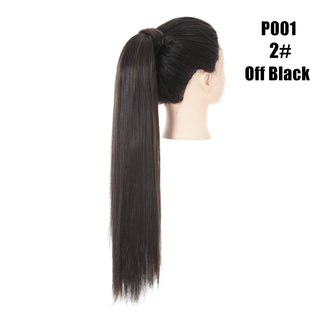 Buy off-black Synthetic Straight Ponytail Hair Extension Clip in