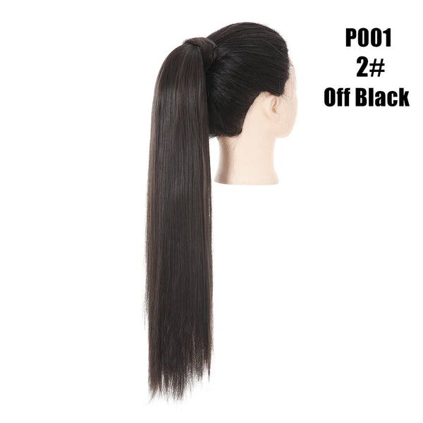 Synthetic Straight Ponytail Hair Extension Clip in