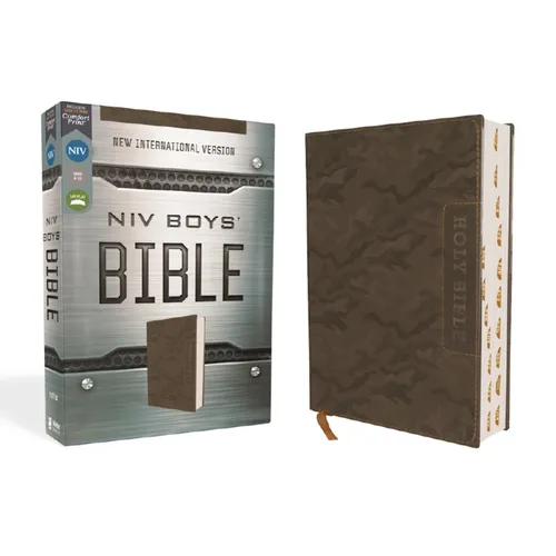Niv, Boys' Bible, Leathersoft, Brown Camo, Thumb Indexed Tabs, Comfort Print: A Foundation for Lifelong Faith and Learning for Boys Ages 8-12 - Imitation Leather