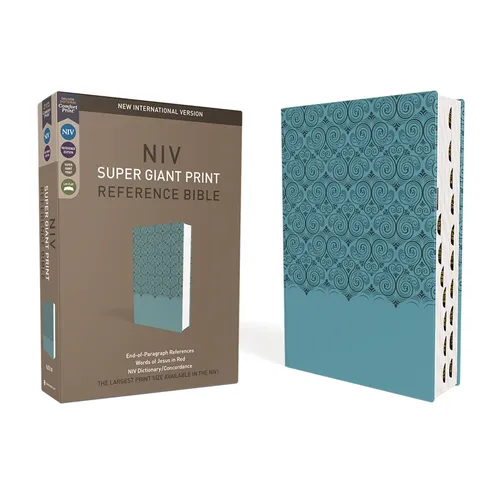 Niv, Super Giant Print Reference Bible (Font Size: 16.5-Point), Leathersoft, Teal, Red Letter, Thumb Indexed, Comfort Print - Imitation Leather