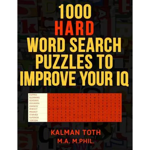 1000 Hard Word Search Puzzles to Improve Your IQ - Paperback