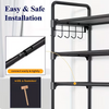Multi Layers - Shoe Rack Organizer Column Storage Shelf Entryway w/ Hooks