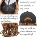 Synthetic Baseball Cap With Hair Long Wavy Fake Hair