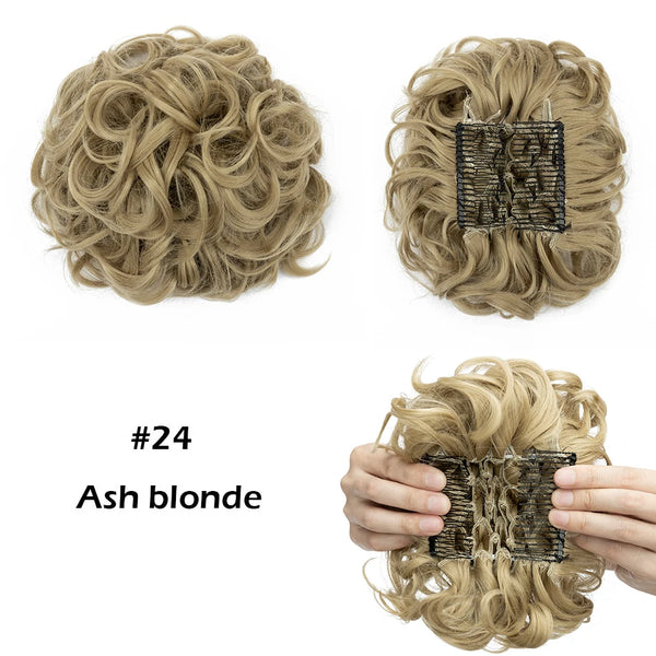 LARGE Comb Clip in Curly Hair Extension
