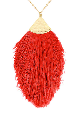 Buy red Tassel Pendant Necklace
