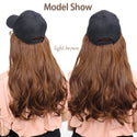 Synthetic Baseball Cap With Hair Long Wavy Fake Hair