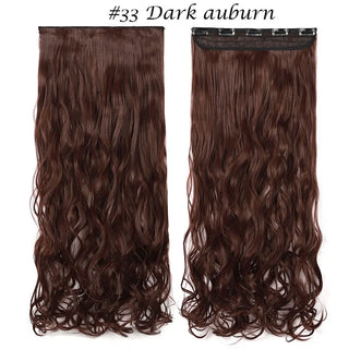 Buy dark-auburn Synthetic Long Wavy Clip in