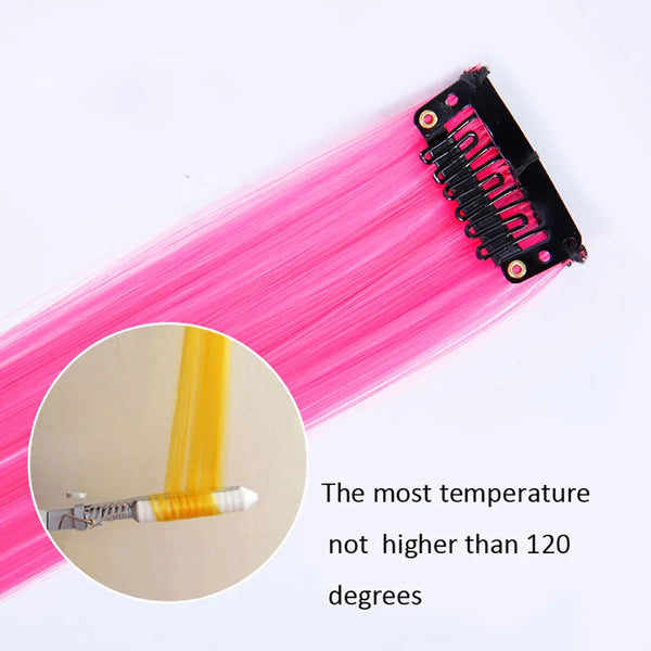 Synthetic Rainbow Highlighted Hair