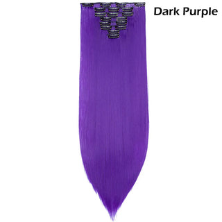 Buy dark-purple Long Straight Clip in on Hair Extensions