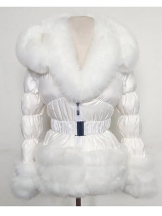 Buy white ZADORIN Fashion Faux Fur Coat
