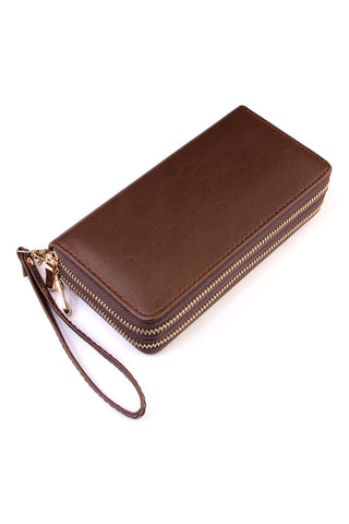 Buy brown Double Zip Around Wallet