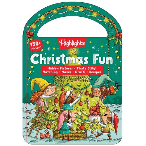Christmas Fun: Christmas Book for Kids with Over 150 Stickers, Christmas Puzzles, Crafts and Recipes, Perfect Christmas Themed Gift for Kids 3-6 - Paperback