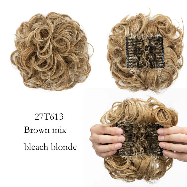 LARGE Comb Clip in Curly Hair Extension