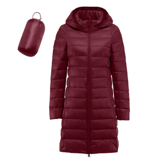 Buy wine Casual Hooded Down Coats