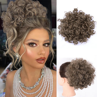 Buy dj10a0906 Messy Curly Fluffy Hair Bun Clip in Ponytail Hair Extensions