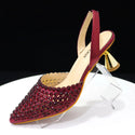Diamond Pointed Toe Wedding Shoe and Bag Set for Party