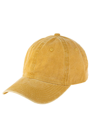Buy mustard Acid Washed Baseball Cap