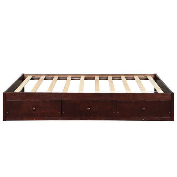 Orisfur. Twin Size Platform Storage Bed With 3 Drawers