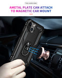 iPhone 13  Case With Kickstand, Heavy Duty Military Grade Protection Phone Case, Built-In 360° Rotate Ring Stand