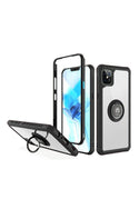 For iPHONE 12 PRO MAX 6.7 TRANSPARENT MAGNETIC RINGSTAND CASE COVER