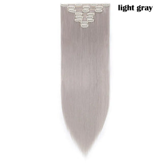 Buy light-gray Long Straight Clip in on Hair Extensions