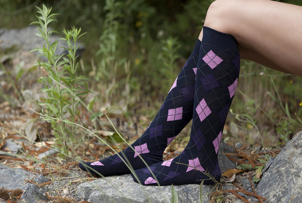 Traditional Argyle Knee High Socks Set