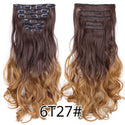 22Inch Synthetic Long Curly 16Clips Clip in Hair Extensions