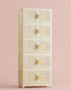 2-6 Layer Foldable Rolling Storage Bin Cabinet | Large Capacity Closet Organizer